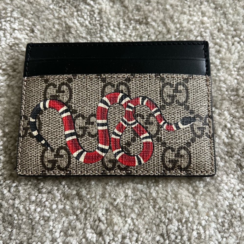 Gucci Snake Print Card Holder